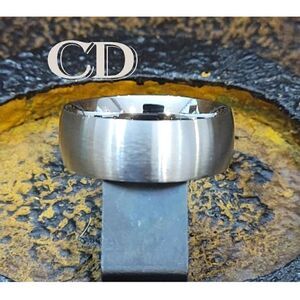 Women's Silver Promise Ring Band - Dome Brushed Steel Promise Ring For Women